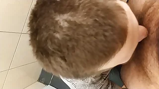 Gaping void throat blowjob in a esplanade restroom